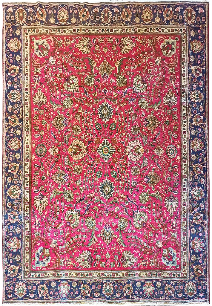 Authentic Persian Tabriz Rug 9.4 x 11.3 Happy Design (1 of 9)