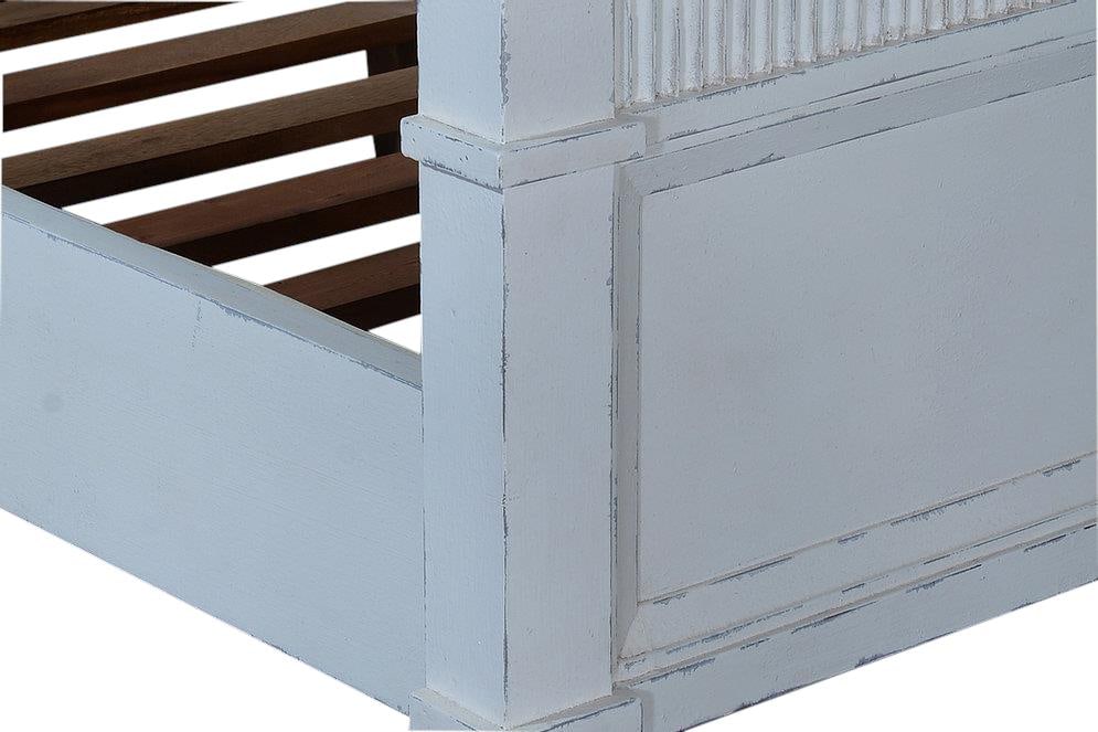 Transitional Camelot King Bed in White Solid Mango - 3