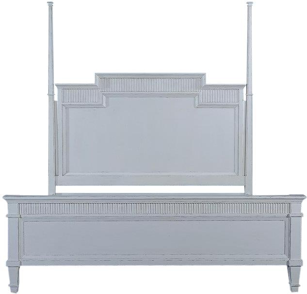 Transitional Camelot King Bed in White Solid Mango - 4