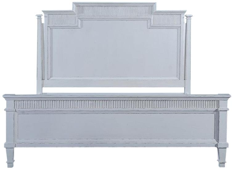 Transitional Camelot King Bed in White Solid Mango - 5