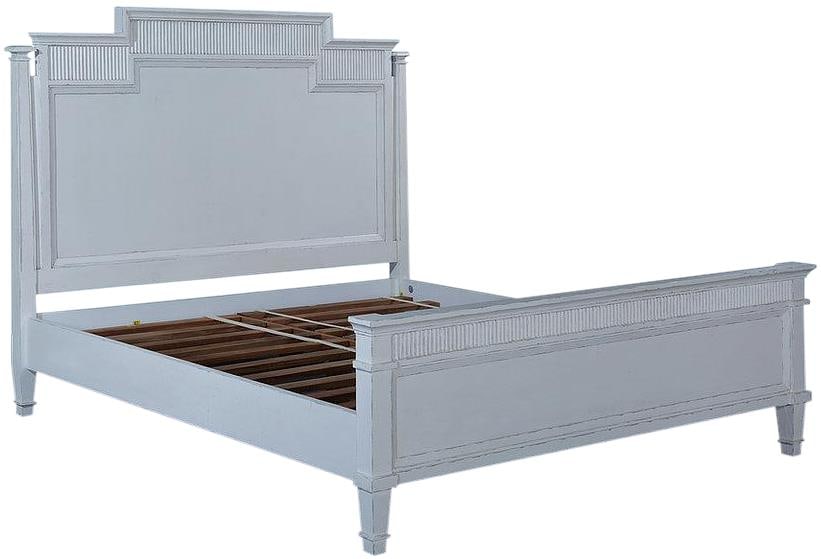 Transitional Camelot King Bed in White Solid Mango - 8