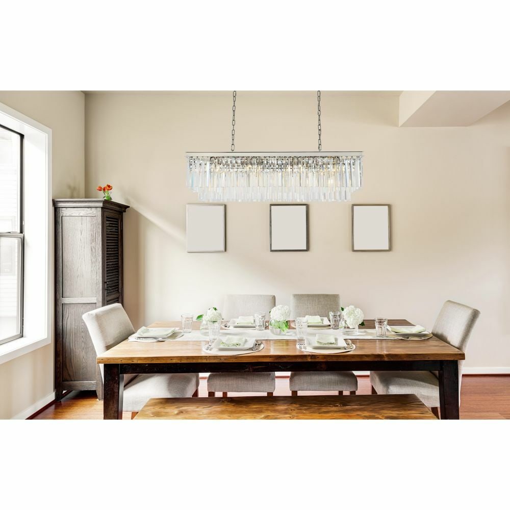 Sydney 12 Light Polished Nickel Crystal Chandelier 50 Inch Elegant Lighting: Sydney 12 Light Polished Nickel Crystal Chandelier 50 Inch Elegant Lighting Illuminate your space with the stunning Sydney 12-Light Polished Nickel Crystal Chandelier. This modern ceiling light fixtur