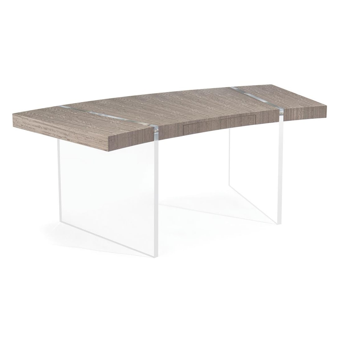 John-Richard Clichy Gray Figured Eucalyptus Desk with Unique Curved Design (1 of 4)