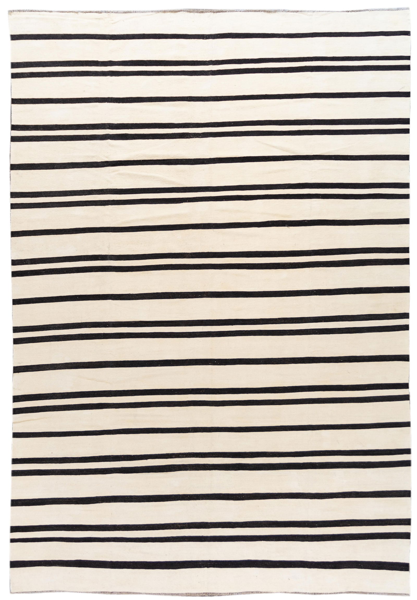 Contemporary Black and White Wool Kilim Rug 12'1 x 17'6 (1 of 10)