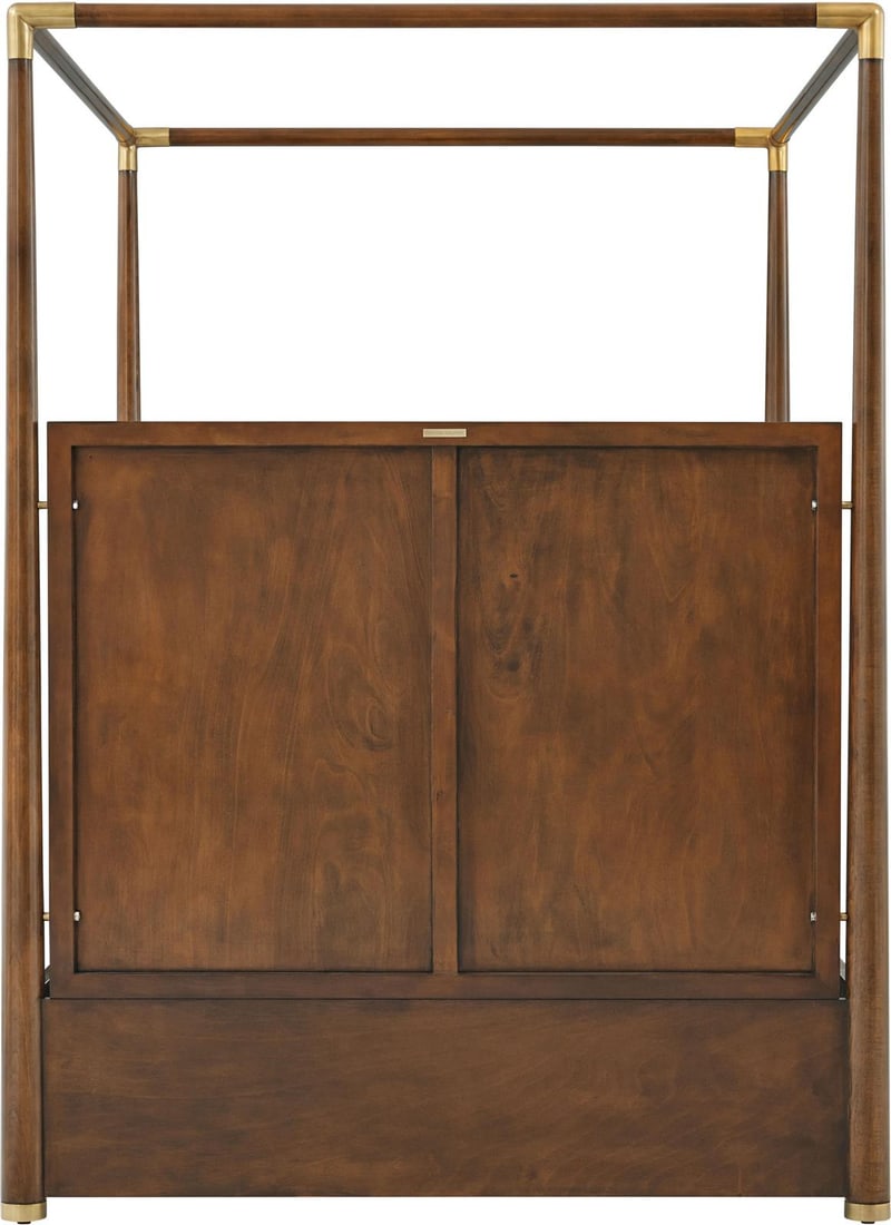 Theodore Alexander Kesden Queen Poster Bed in Brass Veneer (1 of 3)