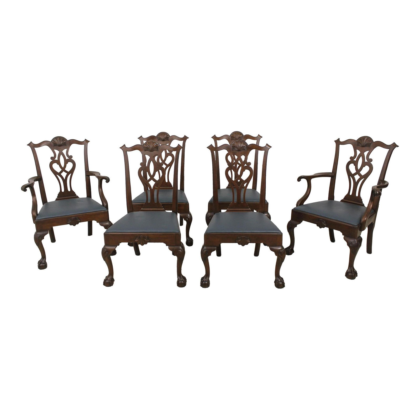 Set of 6 Kittinger Balleroy Clawfoot Mahogany Dining Chairs (1 of 10)