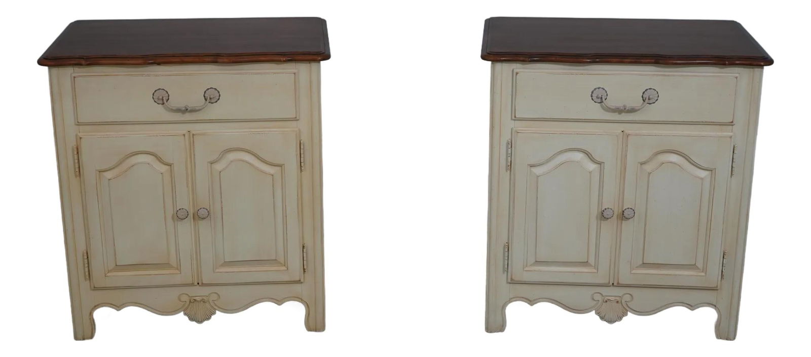 Ethan Allen Pair of Birch Wood French Country Nightstands (1 of 10)