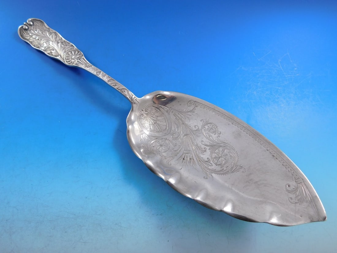 Gorham Saint Cloud Sterling Silver Fish Server 11 3/4" Monogrammed H (1 of 6)