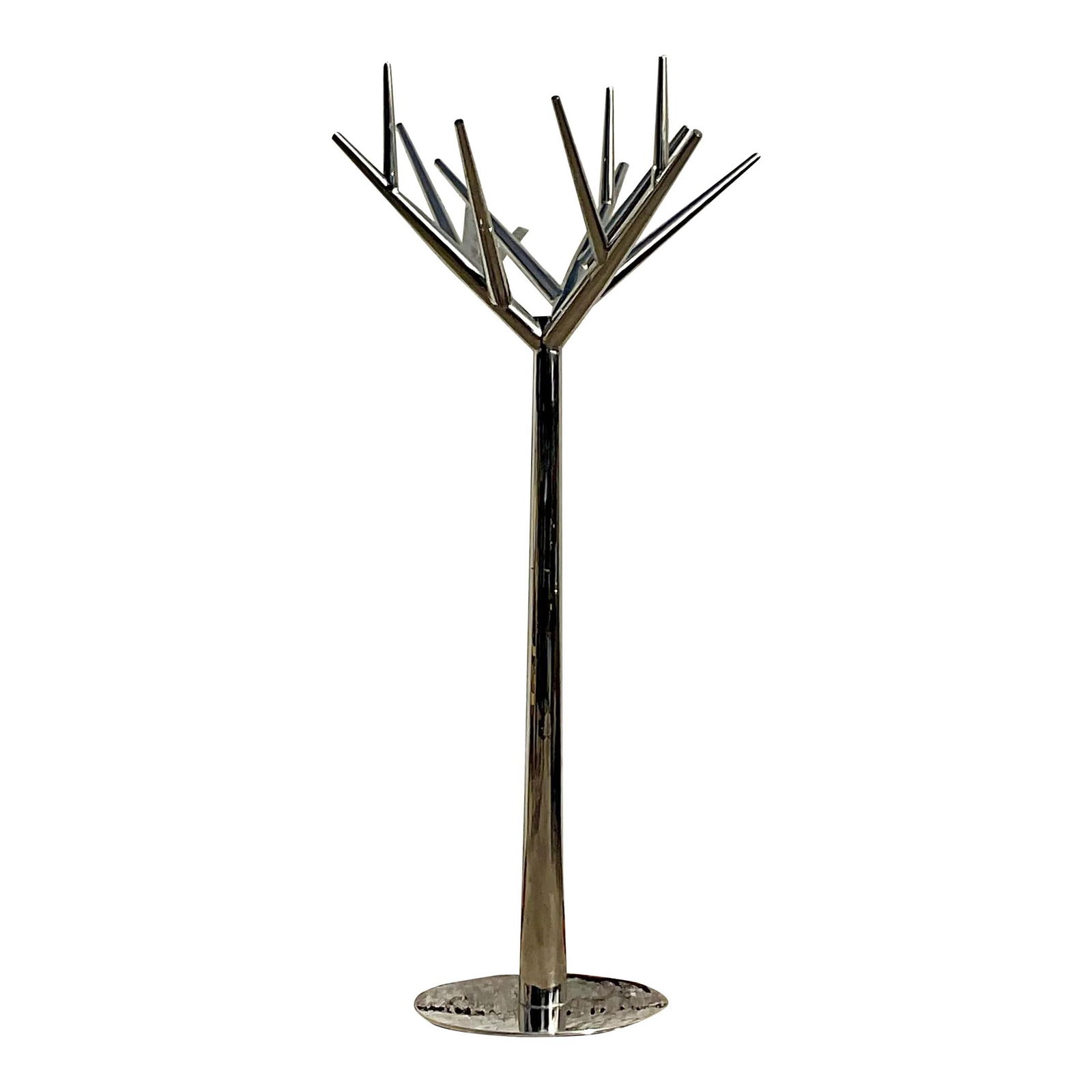 Vintage Chrome Tree Motif Coat Rack Sculpture 64.5" (1 of 6)