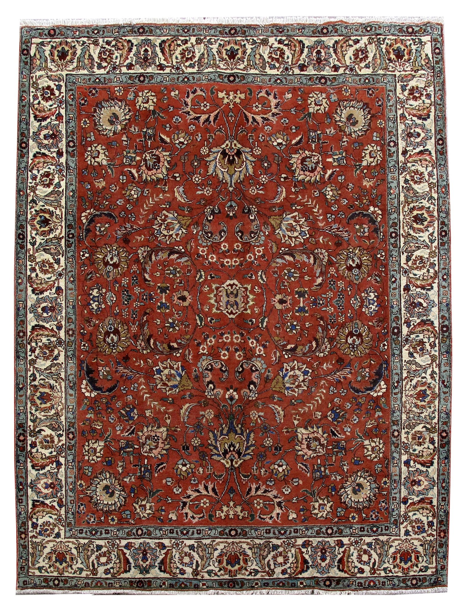 Handwoven 7.5 x 9.9 Red Persian Tabriz Area Rug: Handwoven 7.5 x 9.9 Red Persian Tabriz Area Rug Free continental US Shipping Discover the exquisite 7.5 x 9.9 Red Persian Tabriz Rug, handcrafted by skilled Persian artisans. This stunning piece showc