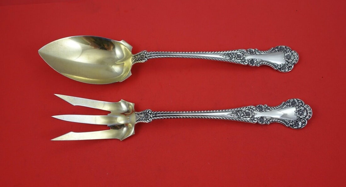 Gorham Cambridge Sterling Silver Salad Serving Set 2-Piece 10 1/4": Gorham Cambridge Sterling Silver Salad Serving Set 2-Piece 10 1/4" This exquisite two-piece salad serving set is part of the Cambridge pattern by Gorham, crafted from high-quality sterling silver with