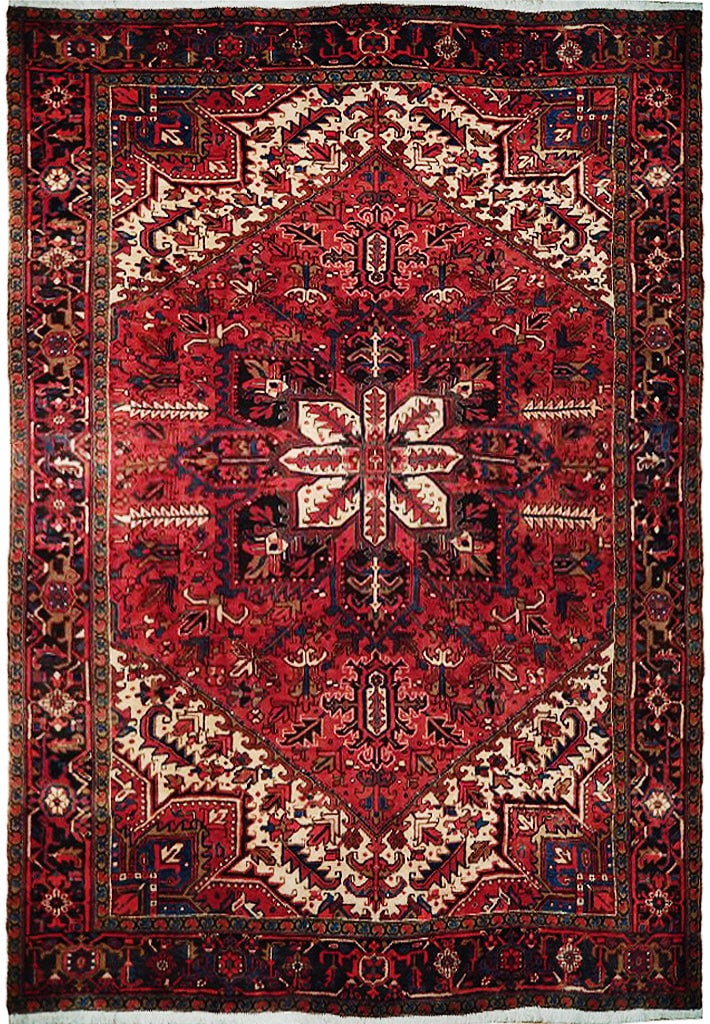 Handcrafted 8.9 x 11.2 Semi-Antique Persian Heriz Rug from Iran (1 of 6)