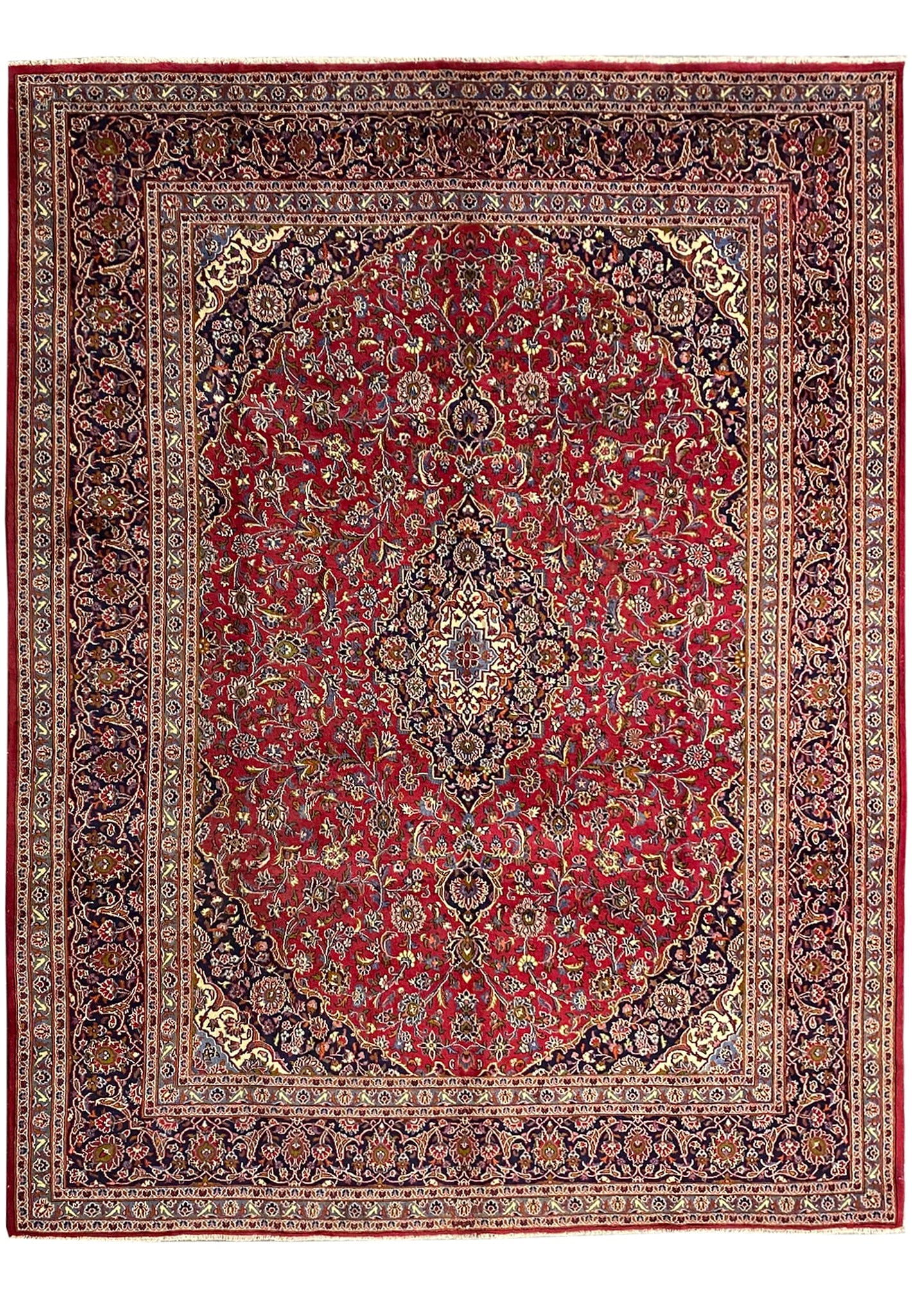 9 x 12.9 Semi-Antique Persian Joshagan Hand-Knotted Wool Rug: 9 x 12.9 Semi-Antique Persian Joshagan Hand-Knotted Wool Rug Free continental US Shipping This semi-antique Persian Joshagan rug measures approximately 9 x 12.9 feet and features classic hand-knotted