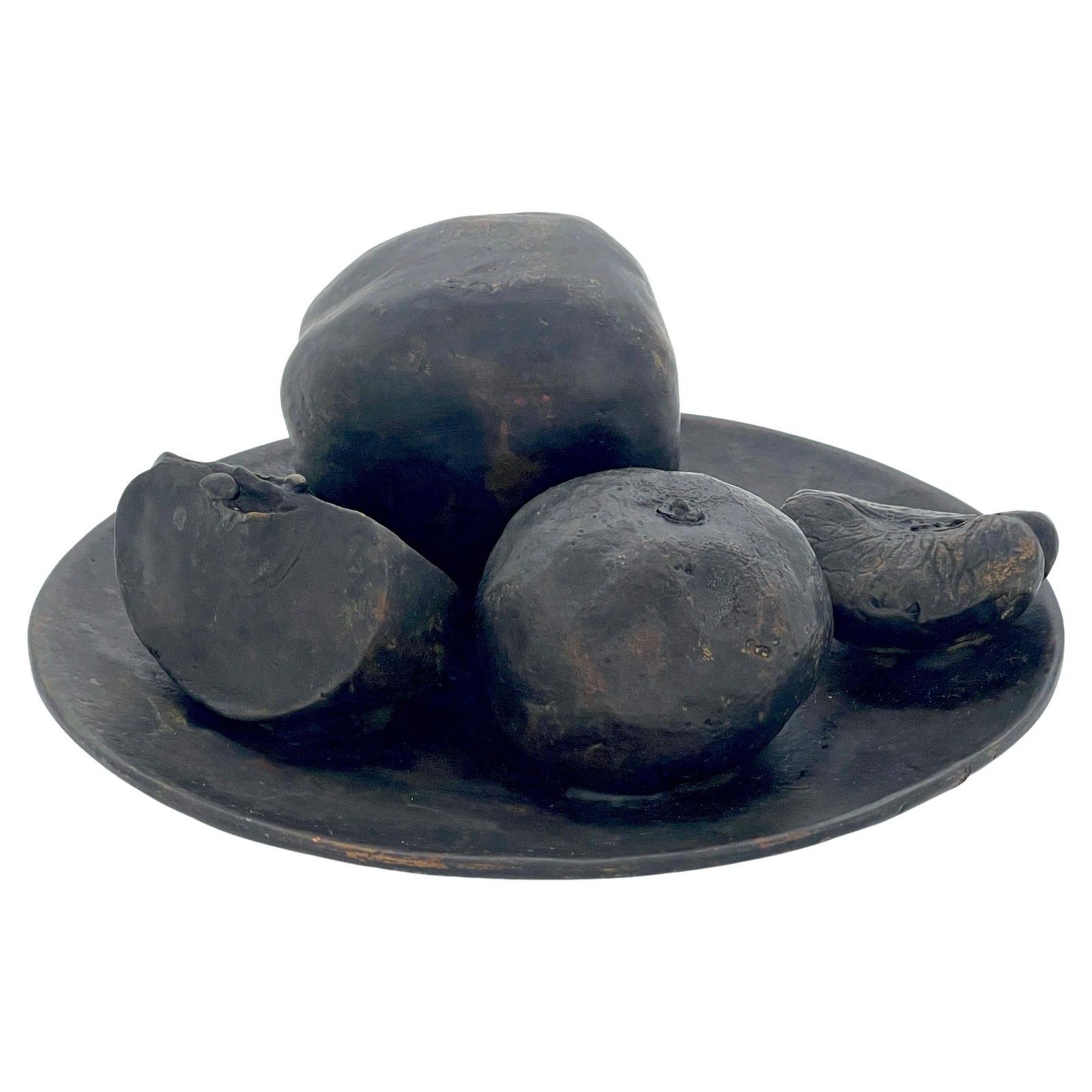 Rafael Muyor Modern Bronze Sculpture 'Manzanas y Naranjas' 1980s: Rafael Muyor Modern Bronze Sculpture 'Manzanas y Naranjas' 1980s This captivating bronze sculpture titled 'Manzanas y Naranjas' (Apples and Oranges) is a stunning example of modern still life art by r