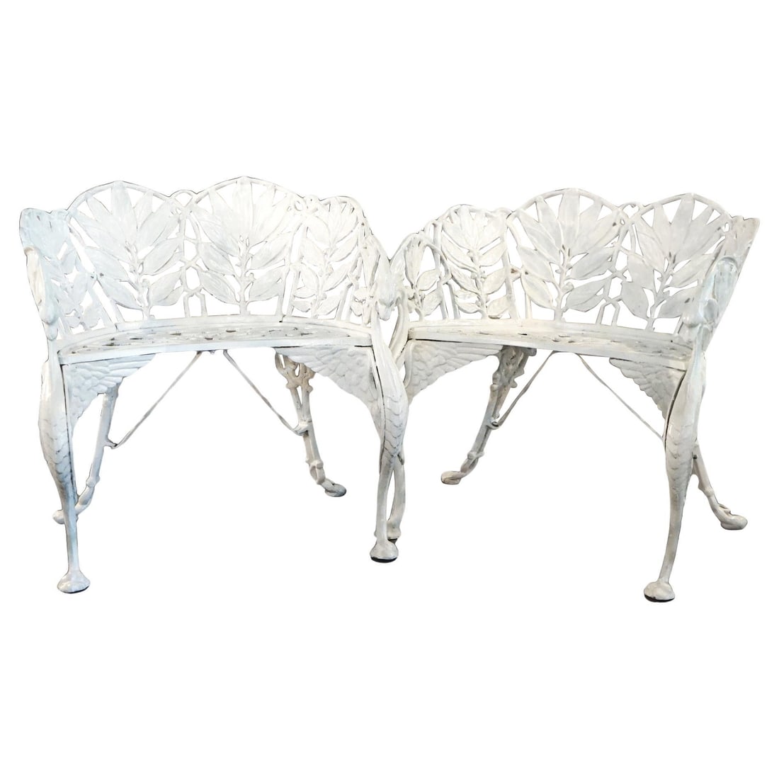 Set of 2 Antique Hart Cast Iron Fern Garden Chairs C1890 (1 of 6)