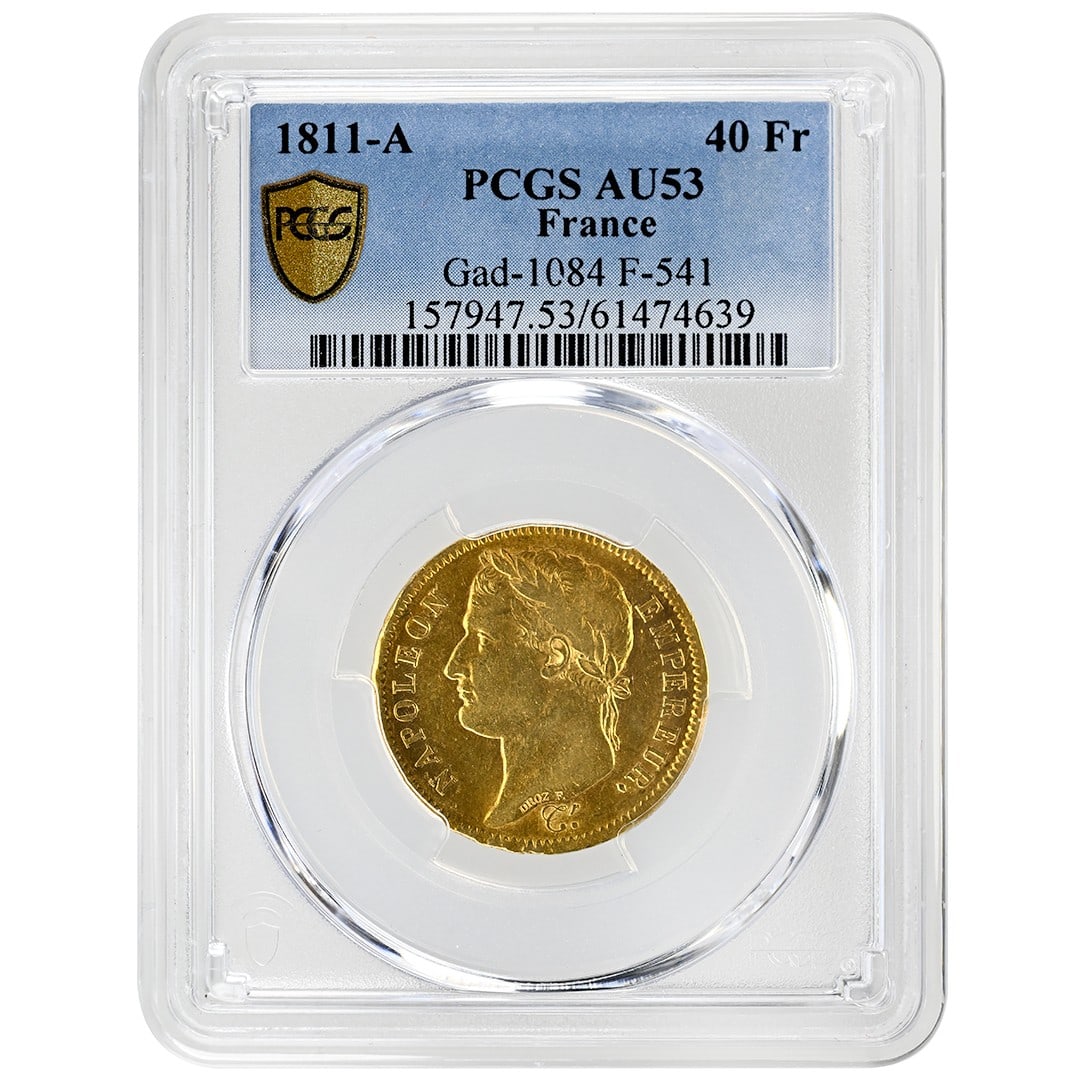France 1811-A 40 Francs Gold Coin PCGS AU53 Certified (1 of 4)