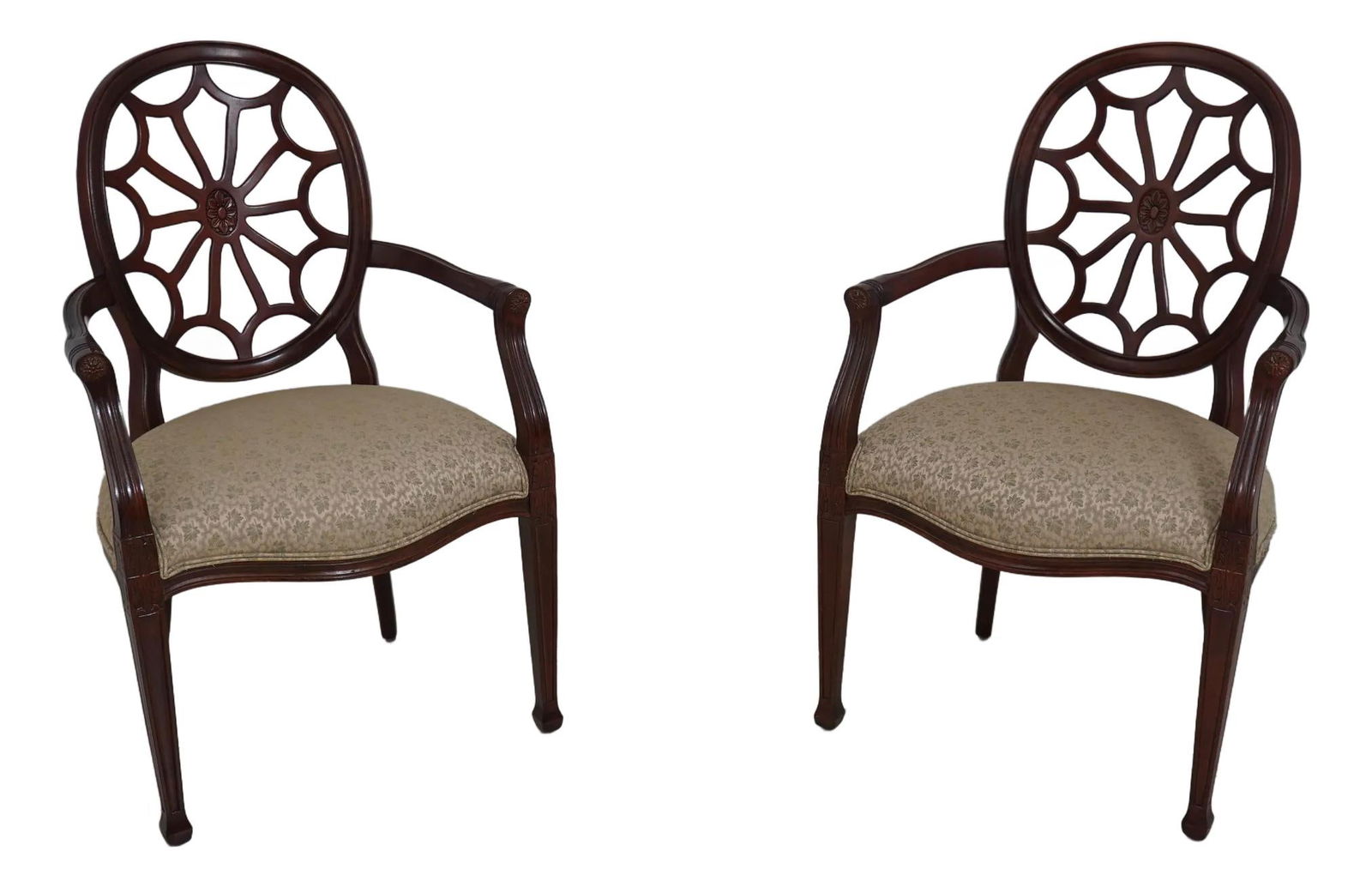Elegant Ethan Allen Regency Style Spindled Back Armchairs Pair (1 of 10)