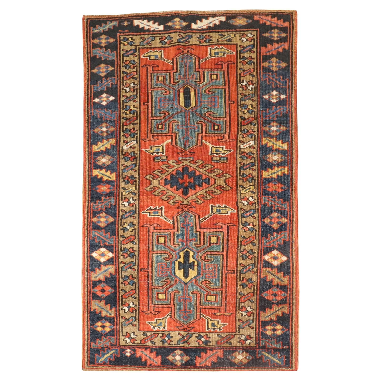 Antique Persian Heriz 2'8 x 4'6 Wool Hand-Woven Rug (1 of 8)