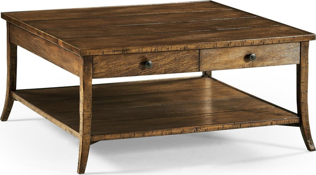 Jonathan Charles Square Walnut Coffee Table Country Farmhouse Style (1 of 8)