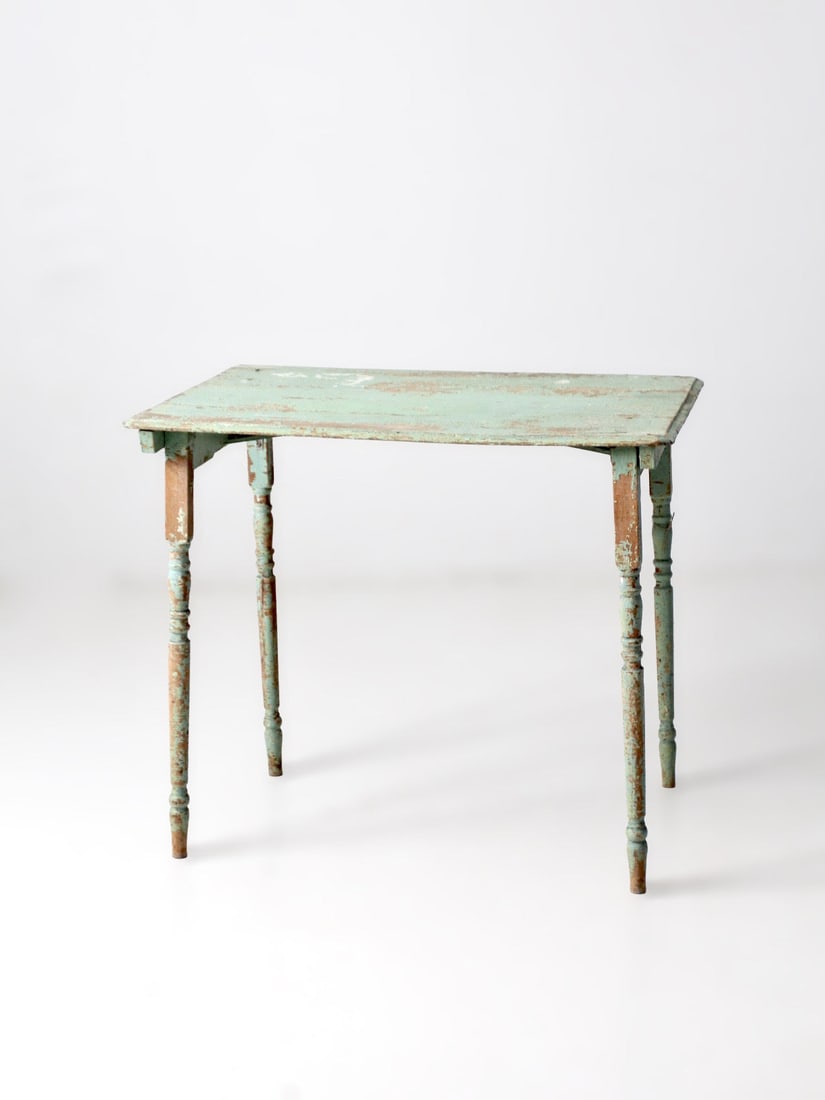 Early 20th Century Green Painted Wood Clipper Style Side Table (1 of 16)