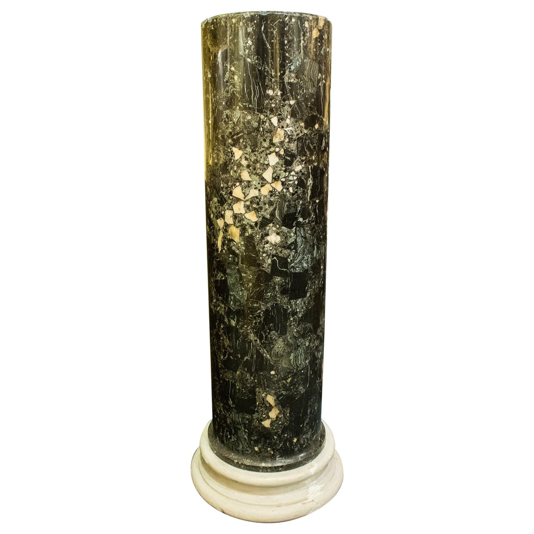 Italian Neoclassical Cast Composition Pedestal with Faux Marble Finish Circa 1920 (1 of 6)