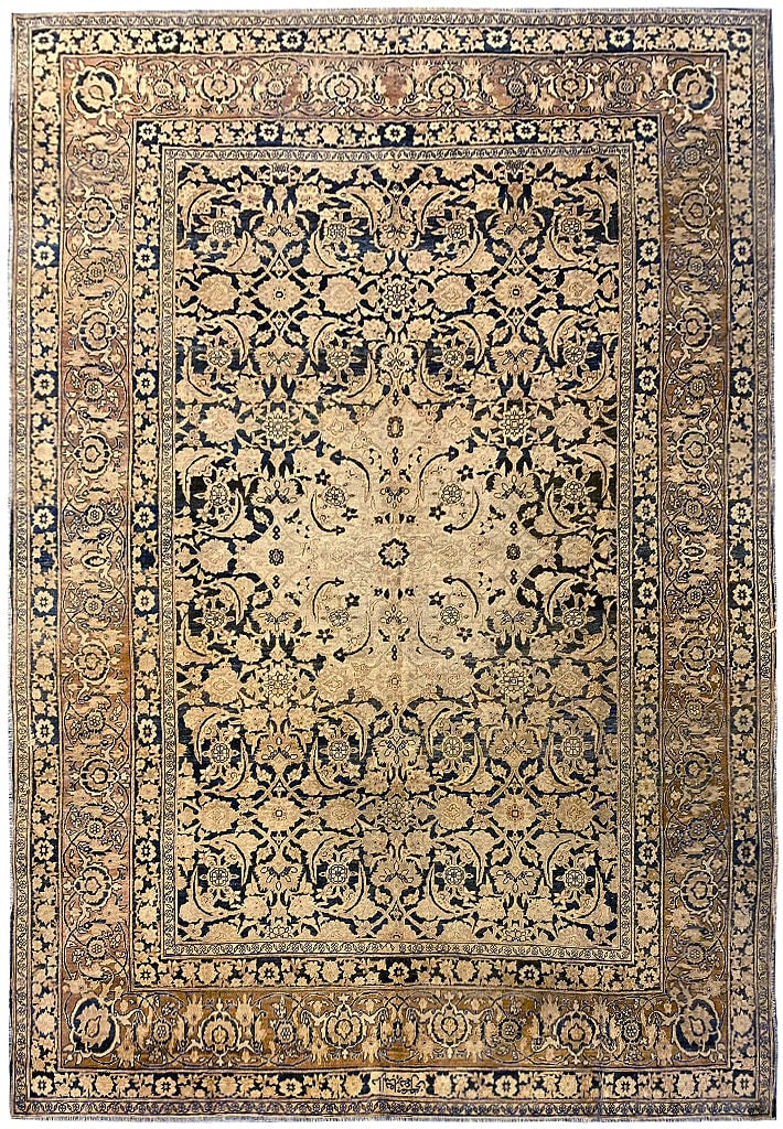 7.4 x 10 Authentic Antique Persian Tabriz Hand-Knotted Rug (1 of 12)