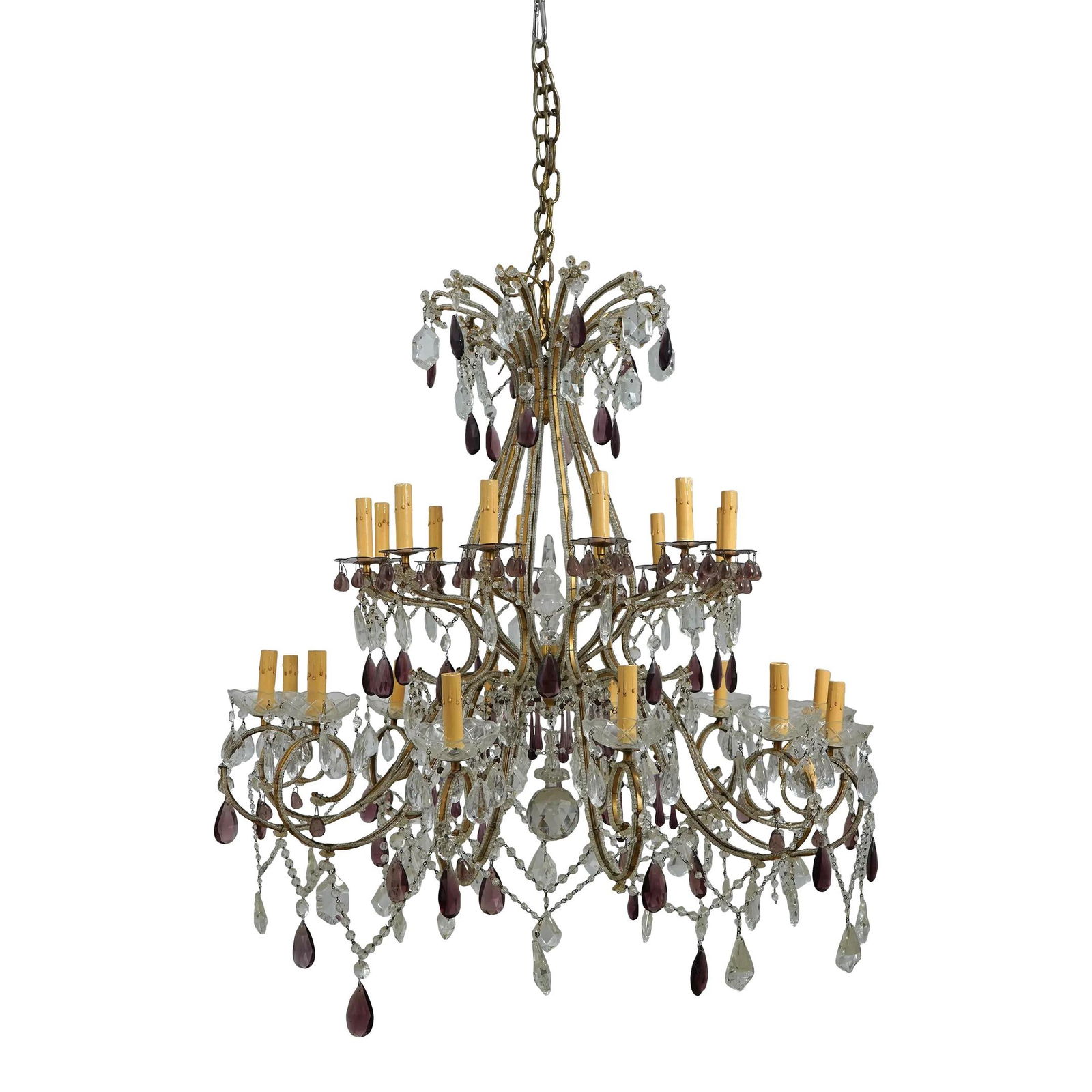 Vintage Gold Crystal Chandelier 60 Years Old Elegant Decor (1 of 10)