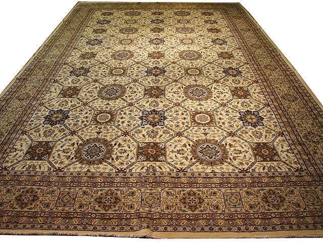 Handmade Jaipour Area Rug 13'8 x 23'10 Ivory Premium Wool: Handmade Jaipour Area Rug 13'8 x 23'10 Ivory Premium Wool Free continental US Shipping Enhance your home with this exquisite handmade Jaipour rug, featuring bold geometric patterns and vibrant colors