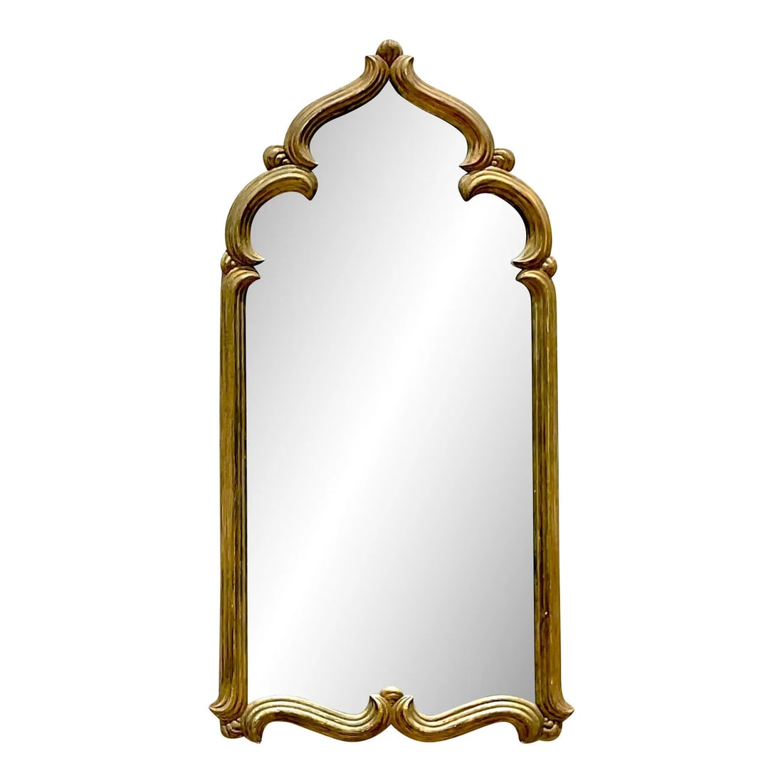 Stunning Vintage Boho Gilt Mirror Chic Moroccan Style 60.5": Stunning Vintage Boho Gilt Mirror Chic Moroccan Style 60.5" This stunning vintage Boho wall mirror features a chic Moroccan style frame adorned with a luxurious gilt finish. Its monumental size and dr