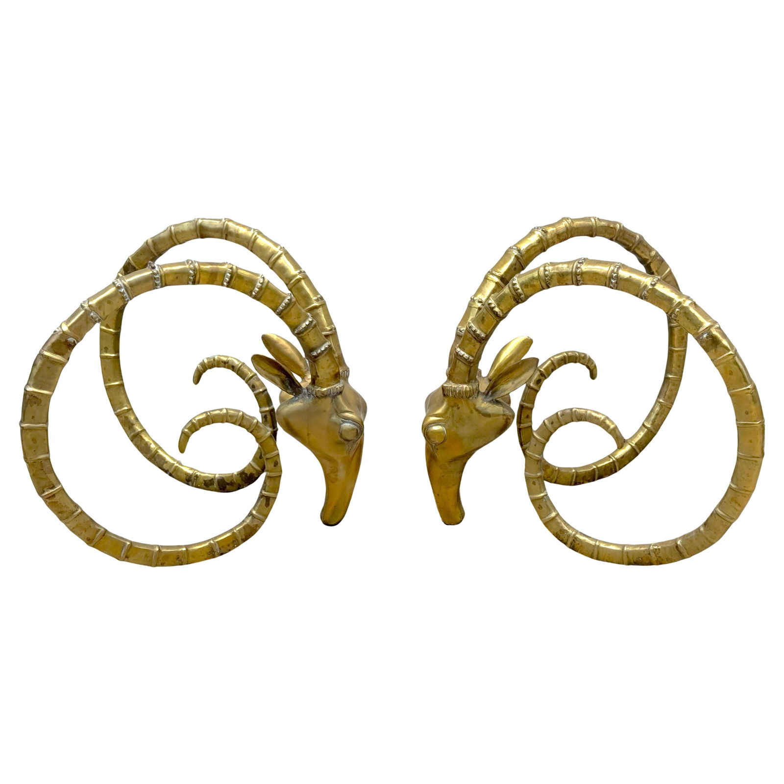 Set of 2 French Modern Bronze Ibex Head Table Bases by Alain Chervet: Set of 2 French Modern Bronze Ibex Head Table Bases by Alain Chervet Discover this stunning pair of French Modern Bronze Ibex Head Dining Table Bases, attributed to renowned artist Alain Chervet. Craf