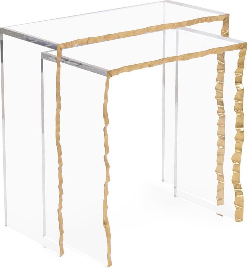 John-Richard Gold Leaf Acrylic Nesting Tables Set (1 of 1)
