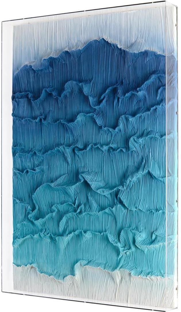 Tony Fey Blue Ombre Waves Acrylic Art 47.5x31.75 Vertical: Tony Fey Blue Ombre Waves Acrylic Art 47.5x31.75 Vertical Experience the captivating beauty of "Blue Ombre Waves" by Tony Fey, a stunning piece that showcases vibrant hues in a unique ombre design. Th