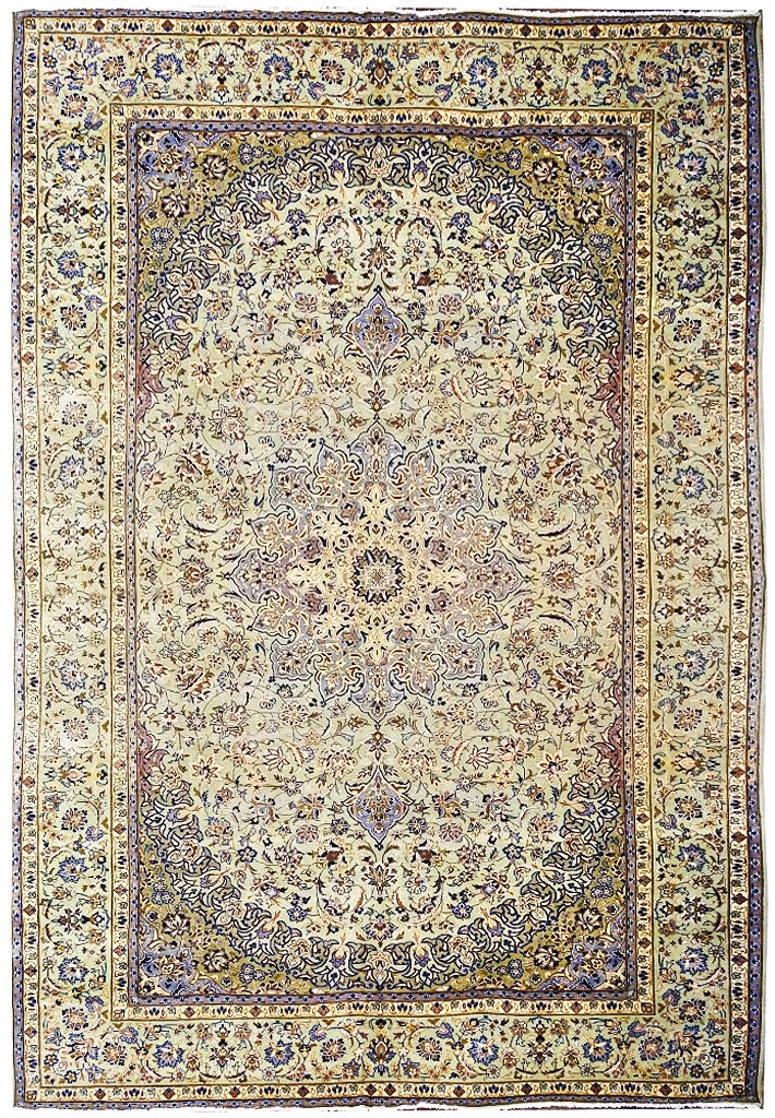 10.2 x 15.11 Handwoven Semi-Antique Persian Najafabad Esfahan Rug: 10.2 x 15.11 Handwoven Semi-Antique Persian Najafabad Esfahan Rug Free continental US Shipping Enhance your living space with the magnificent 10' x 16' Semi-Antique Persian Najafabad Esfahan Rug. Hand