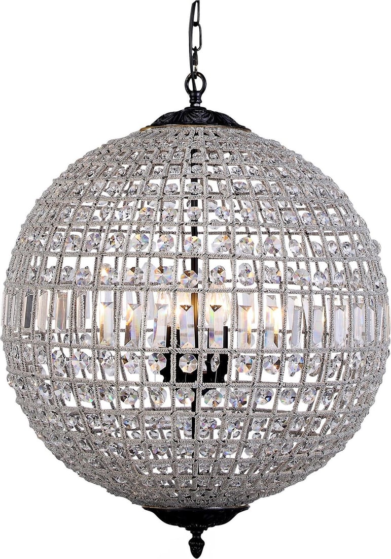 Elegant Lighting Victorian Crystal Pendant Light Dark Bronze 5 Bulb (1 of 1)