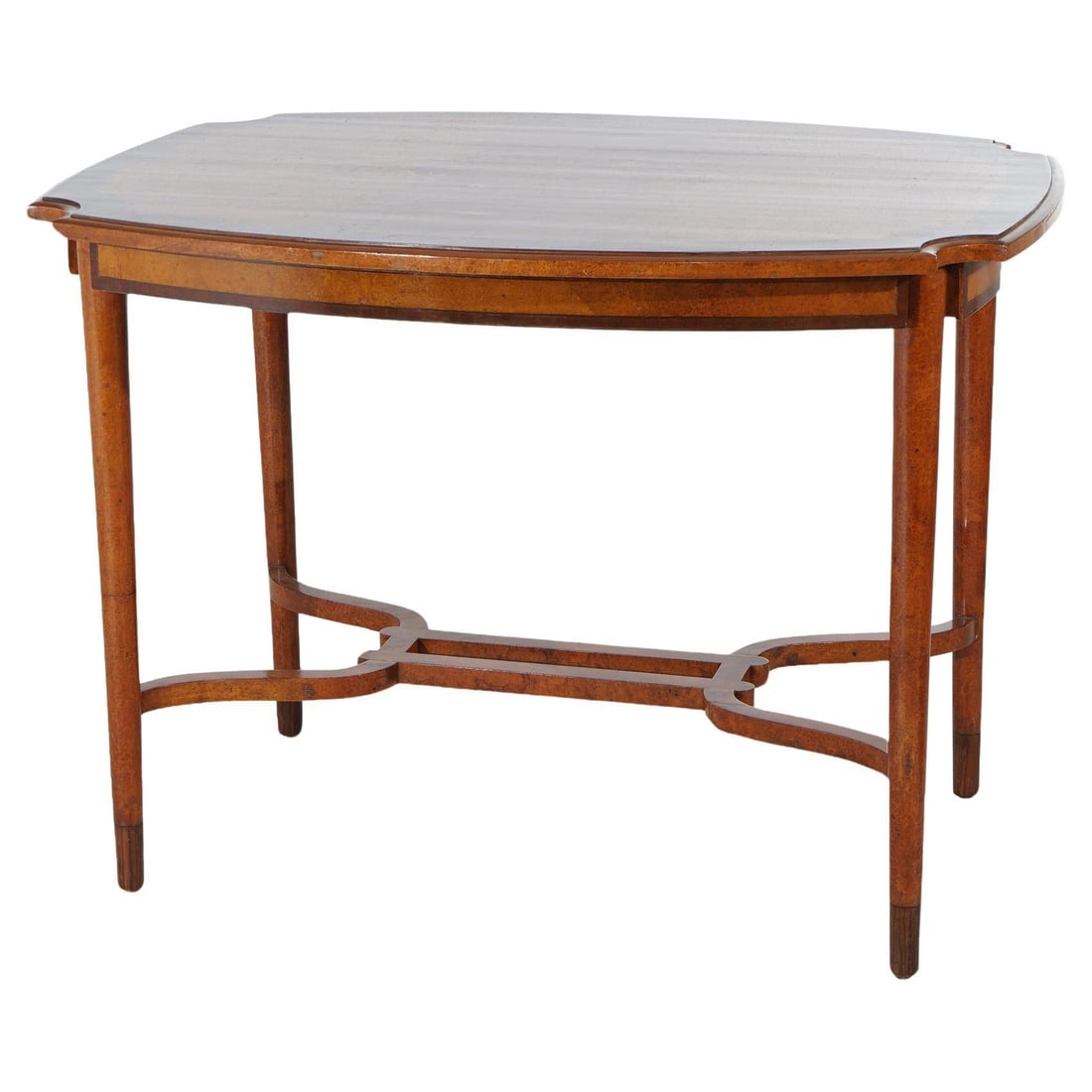 Art Nouveau Center Table Inlaid Rosewood Satinwood Burl Early 20th Century (1 of 14)
