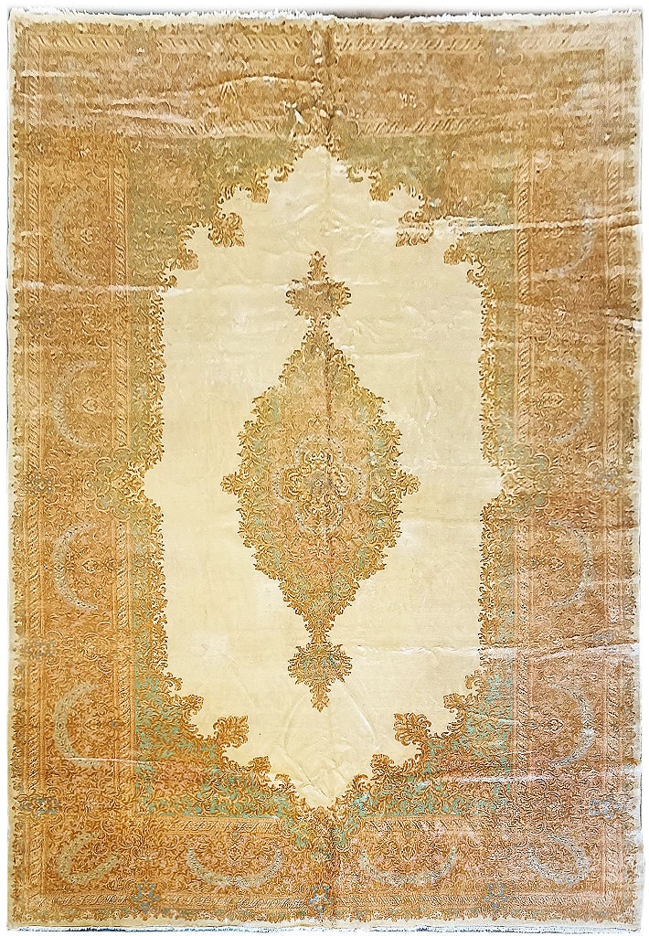 12' x 19' Hand-Knotted Persian Kerman Rug Classic Happy Wool: 12' x 19' Hand-Knotted Persian Kerman Rug Classic Happy Wool Free continental US Shipping Discover the exquisite 12' x 19' Persian Kerman Rug, a timeless masterpiece that embodies classic luxury and