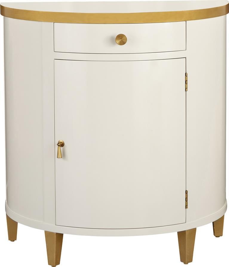 French Style Demilune Table with Gold Gild Accents (1 of 1)