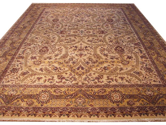 Handwoven 8'10 x 12' Beige Jaipour Area Rug from India (1 of 6)