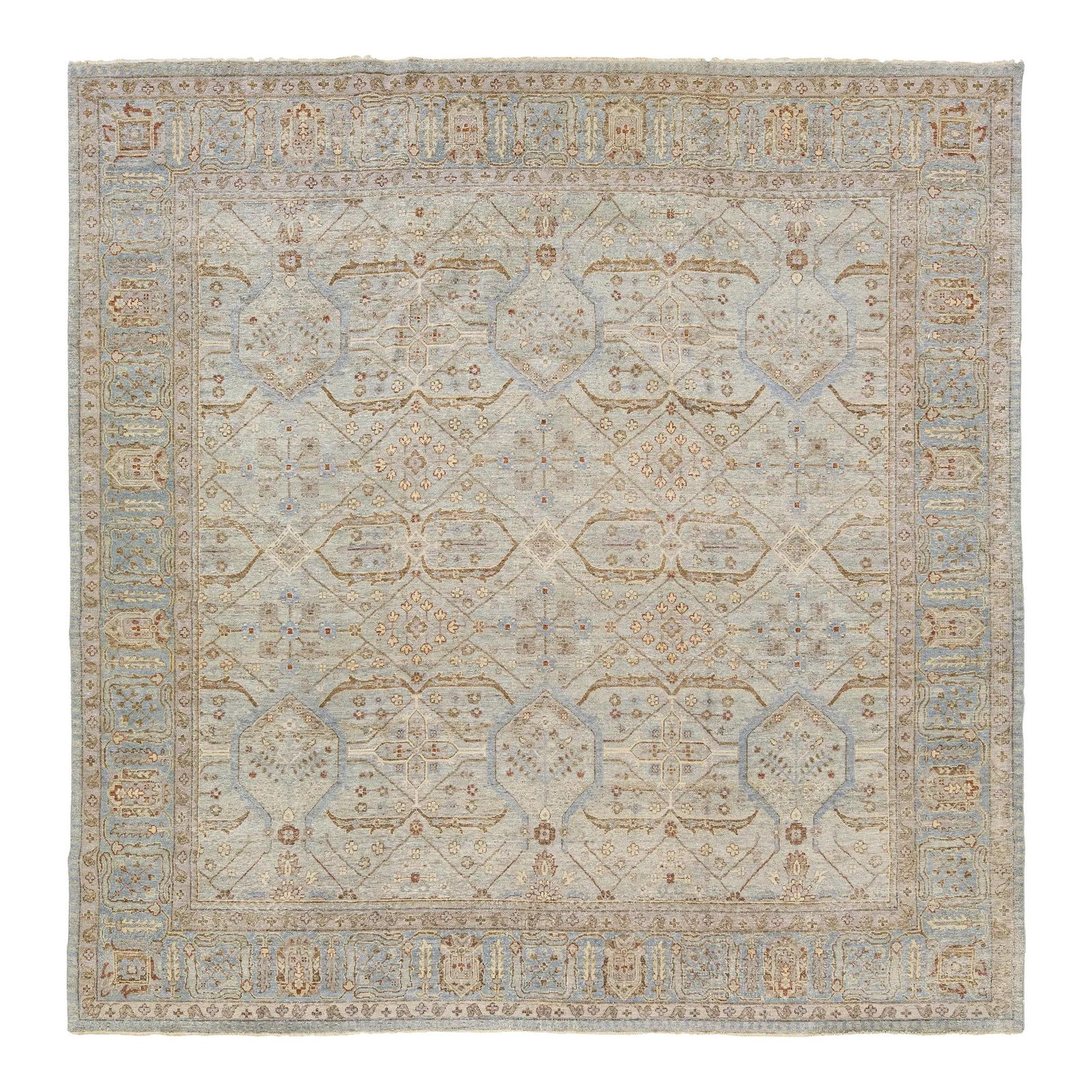 Artisan Geometric Wool Rug Light Gray 10' x 10'2 (1 of 9)