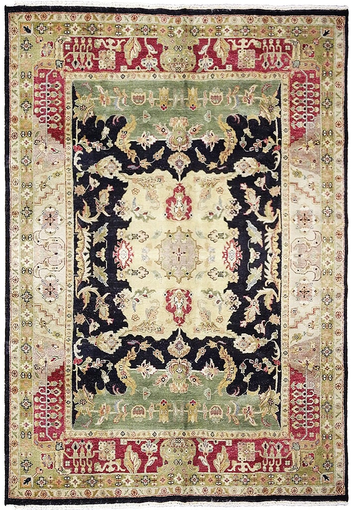 8 x 12 Hand-knotted Black Burgundy Area Rug from India: 8 x 12 Hand-knotted Black Burgundy Area Rug from India Free continental US Shipping Introduce a touch of elegance to your home with this exquisite 8 x 12 Black Burgundy Hand-knotted Imported Rug. This