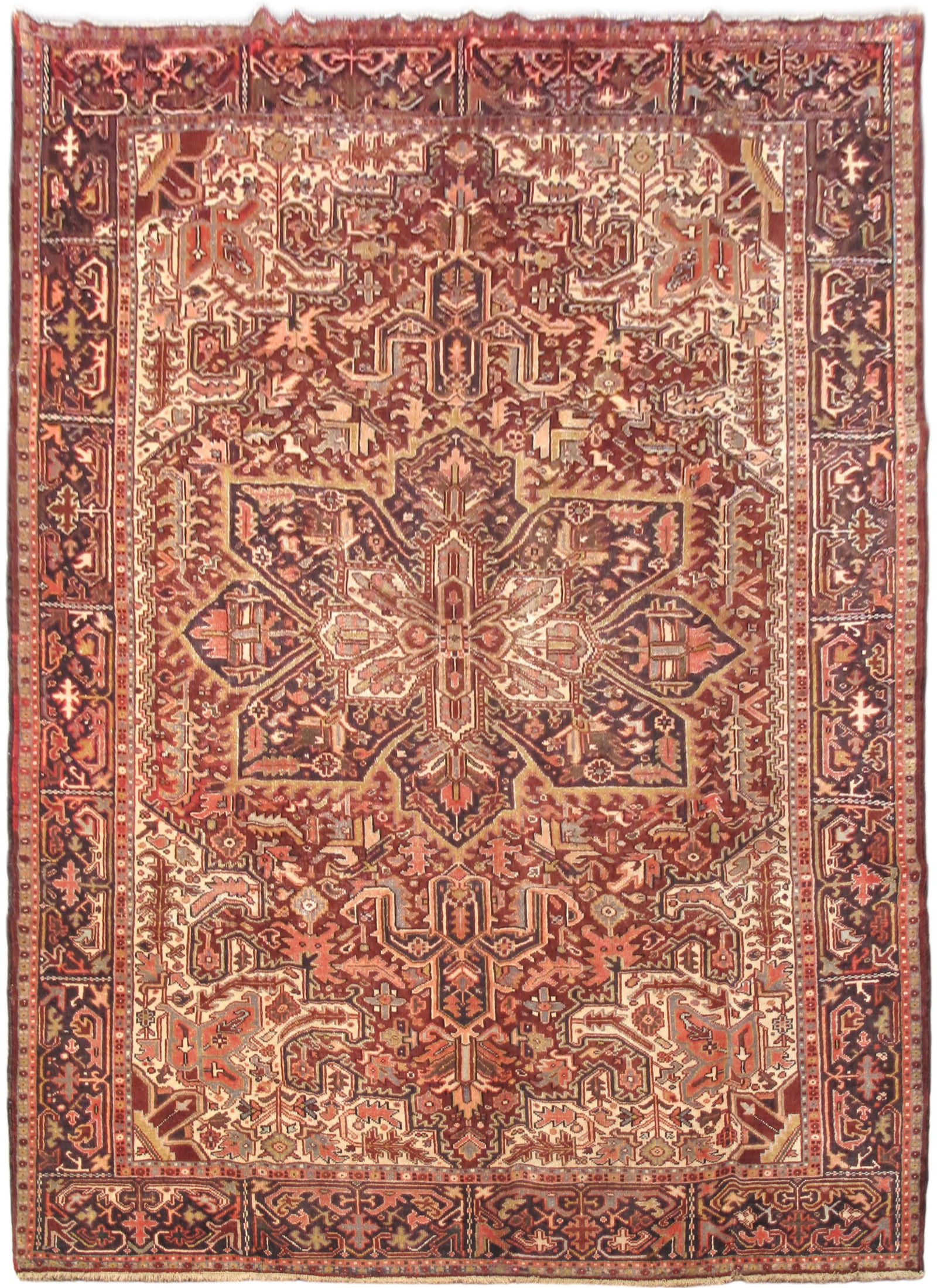 Handcrafted Persian Heriz Rug 8'6 x 11' Multicolor Silk-like Pile: Handcrafted Persian Heriz Rug 8'6 x 11' Multicolor Silk-like Pile Free continental US Shipping This exquisite multicolor Persian Heriz rug is handcrafted by skilled Persian artisans, showcasing tradit