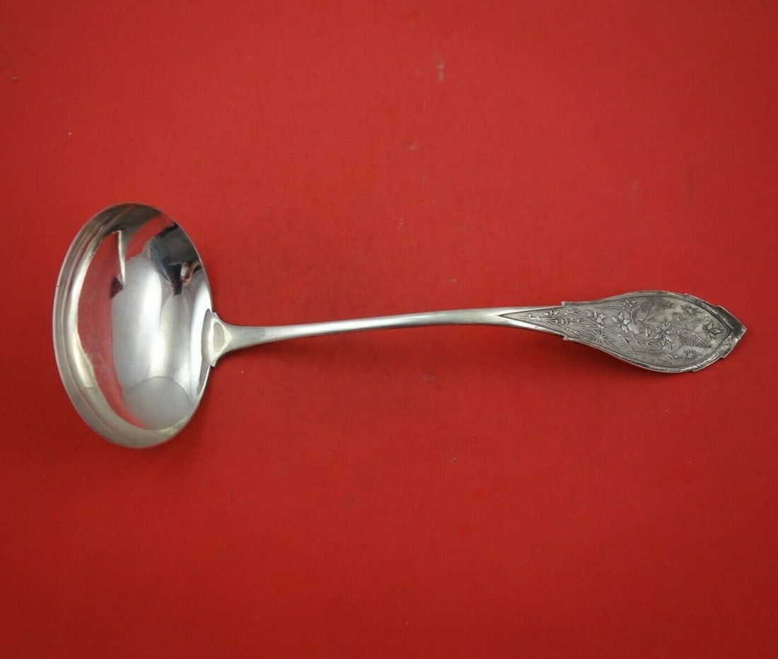 Wood & Hughes Japanese Sterling Silver Soup Ladle 12 1/4 Inches: Wood & Hughes Japanese Sterling Silver Soup Ladle 12 1/4 Inches Discover this exquisite Japanese pattern soup ladle crafted by Wood & Hughes, a renowned maker of sterling silverware. This original pie