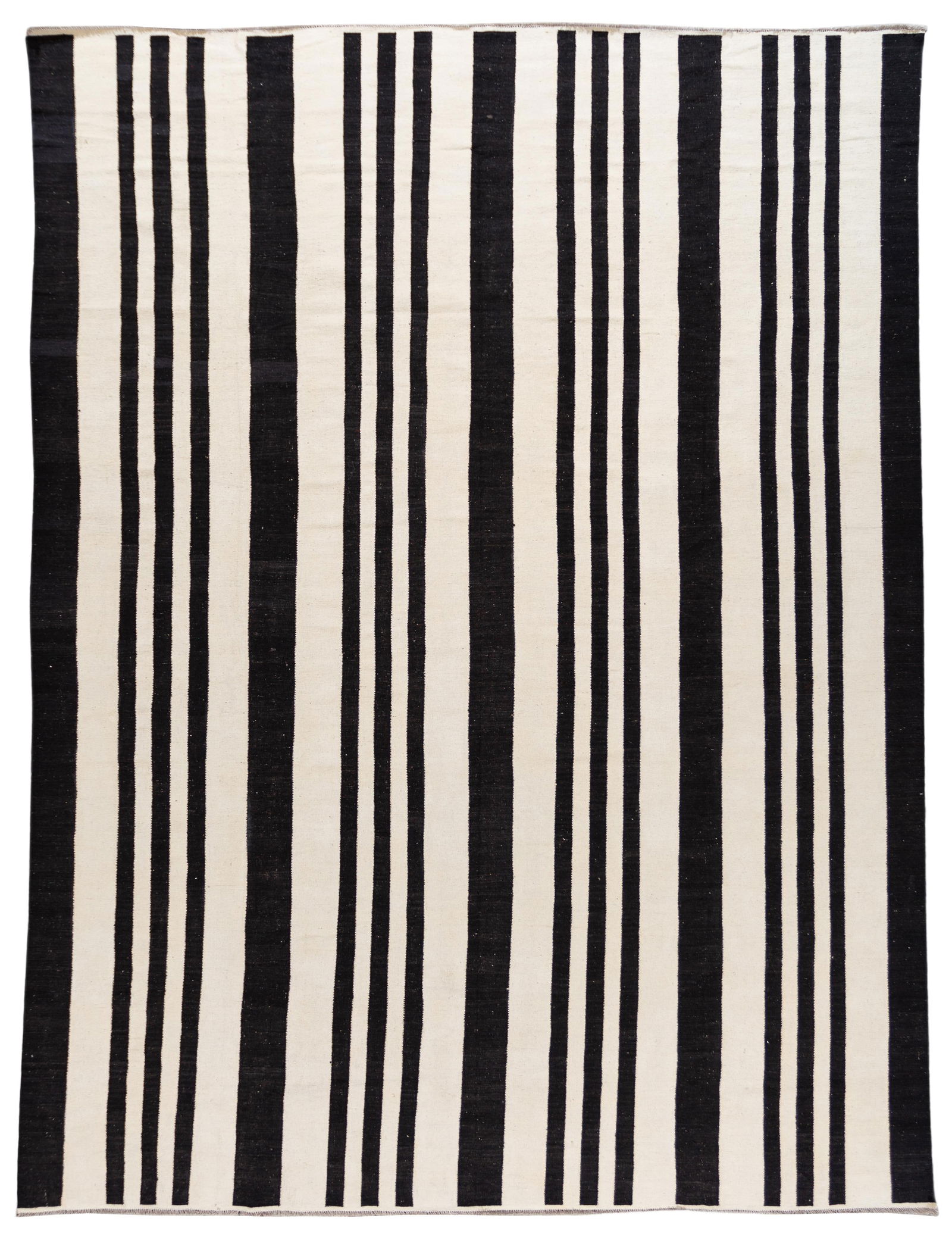Contemporary Black and White Wool Kilim Rug 12'3 x 16'2 (1 of 10)