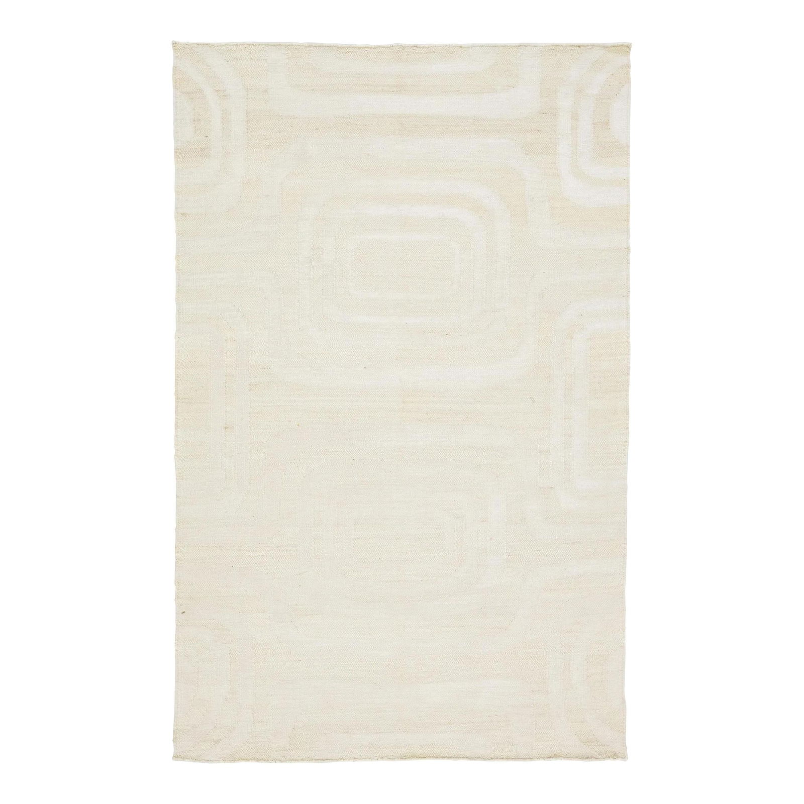 Handmade Modern Dhurrie Ivory Jute Wool Rug 5' x 7'10" (1 of 9)