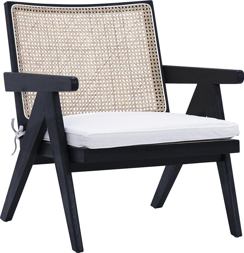 Artadi Occasional Chair Vintage Style Black Rattan Cotton (1 of 6)