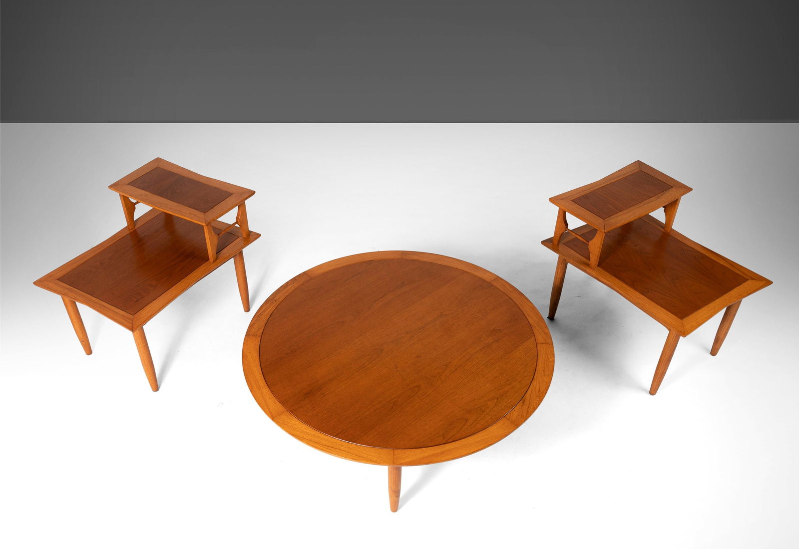 Mid-Century Modern Pecan Coffee Table and 2-Tier End Tables by Lubberts & Mulder (1 of 10)