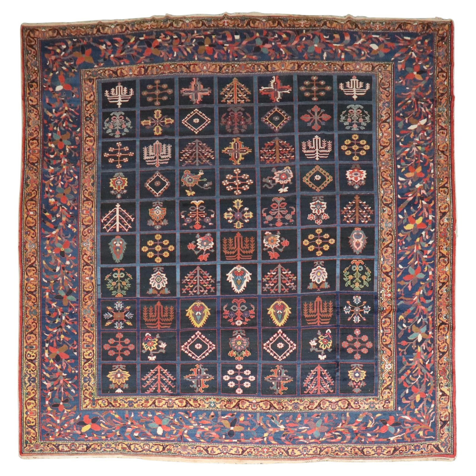 Antique Persian Bakhtiari Garden Design Rug 11'8 x 12'5 Wool (1 of 14)