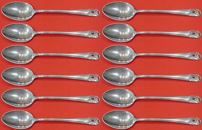 International Sterling Silver 12-Piece Spring Glory Teaspoon Set 6" (1 of 3)