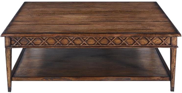 Rustic Pecan Transitional Coffee Table with Storage - 2
