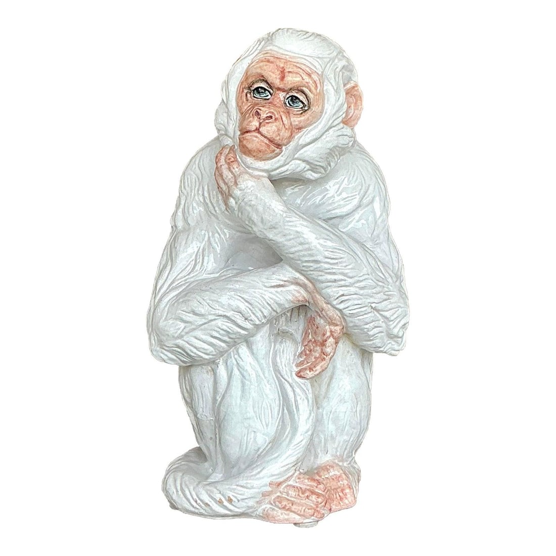 Vintage Italian Ceramic Monkey Sculpture Mid-Century Art: Vintage Italian Ceramic Monkey Sculpture Mid-Century Art Enhance your home decor with this Vintage Italian Glazed Ceramic Monkey sculpture. This exquisite piece features expressive detail and striking